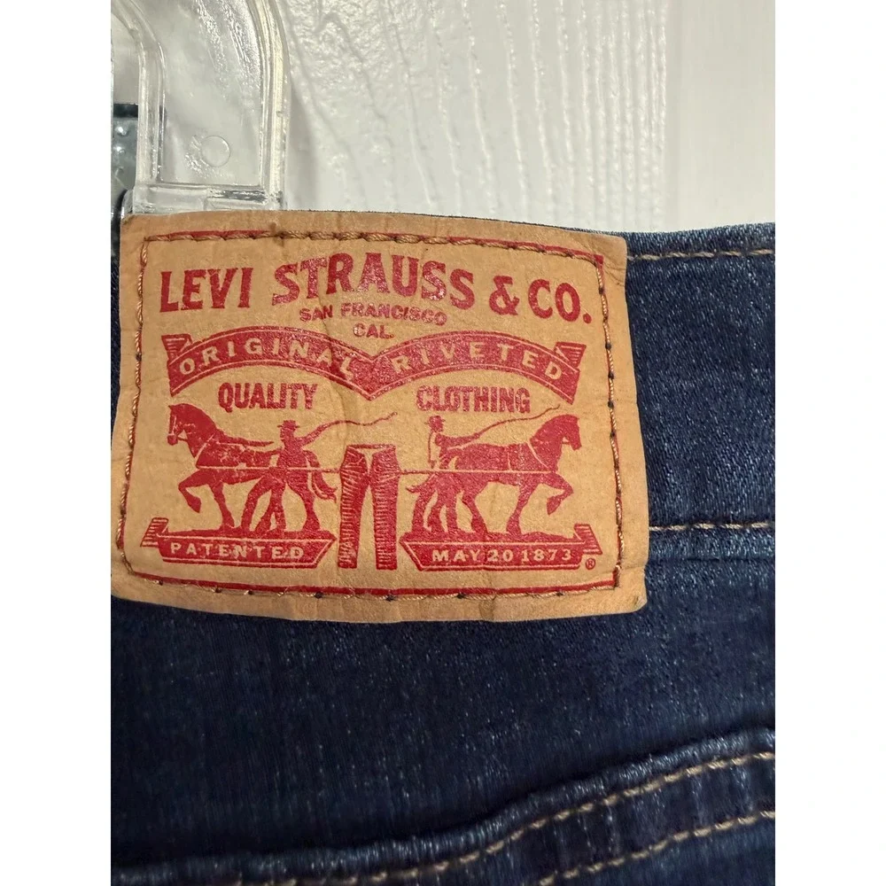 Levis Classic Bootcut Jeans Womens 20W Dark Wash Blue Denim Mid Rise Stretch